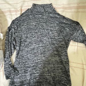 Small Lavender Field Cold Shoulder Turtleneck